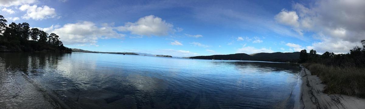 Tasmania- famous Hazards Beach, scenic drives through Horseshoe Bay.